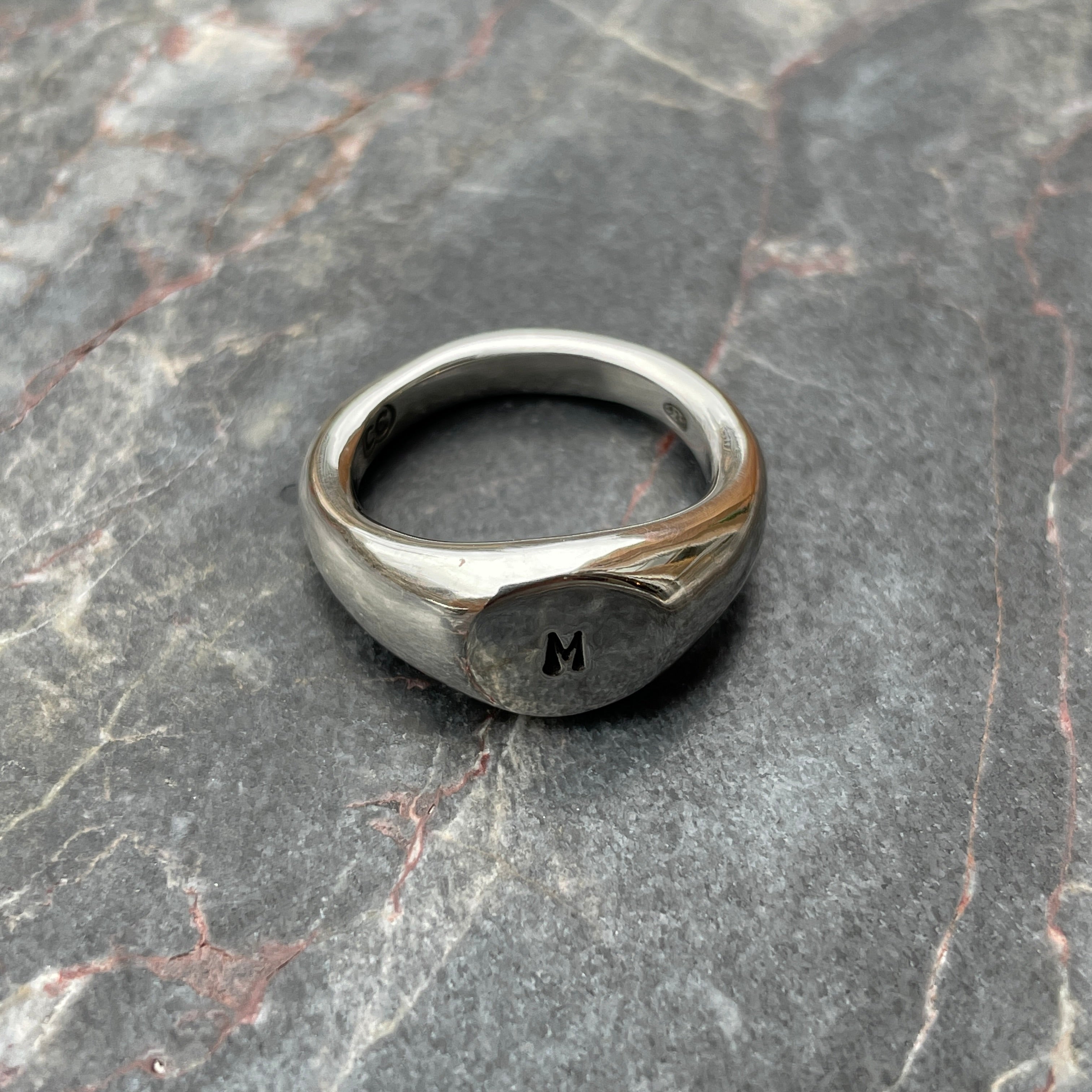 Signet Ring R Initial Initial Stamped Signet Ring β Custom Creed