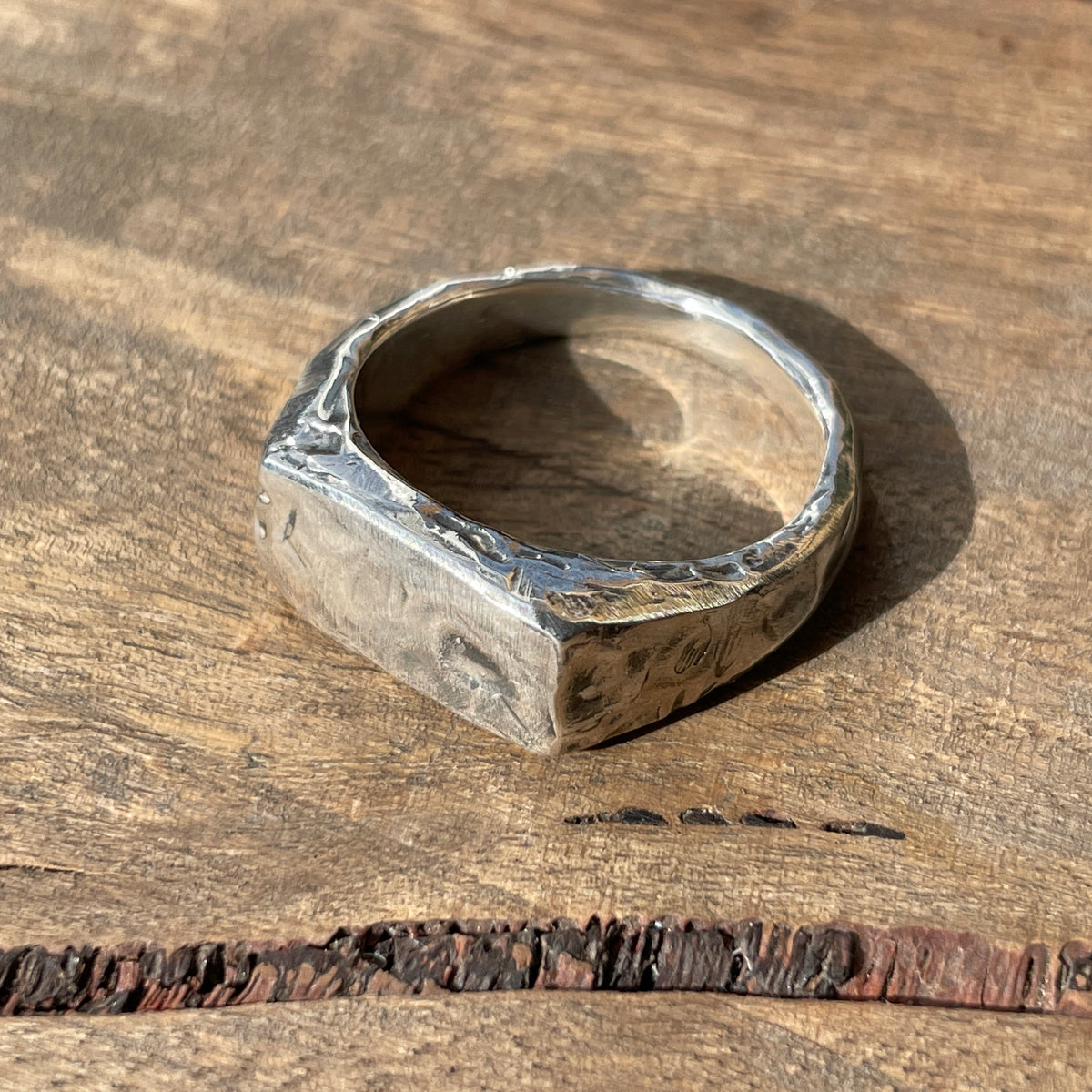 Rugged Small Rectangle Signet Ring – Custom Creed