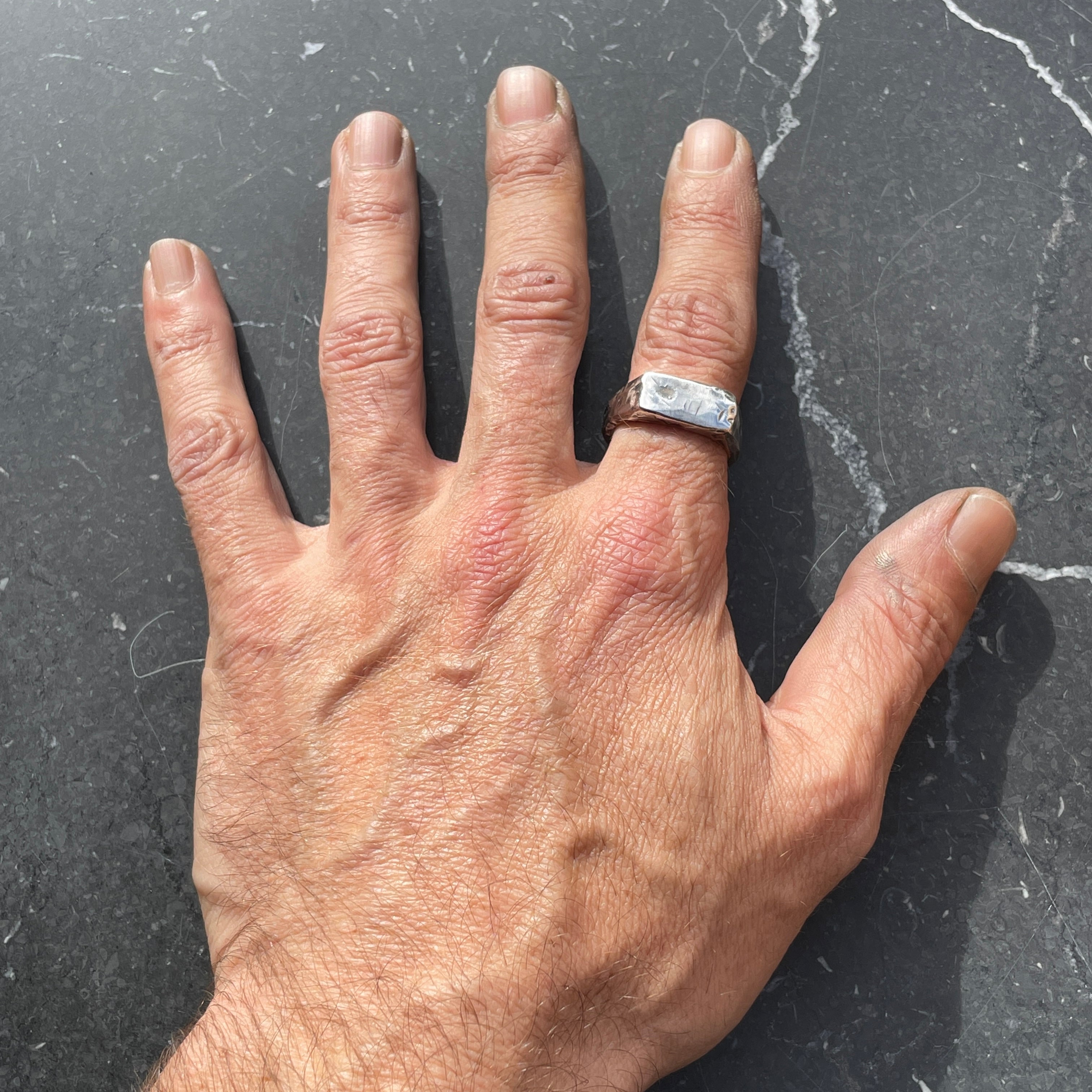 Small Rectangle Riding Ring Rugged Small Rectangle Signet Ring – Custom Creed